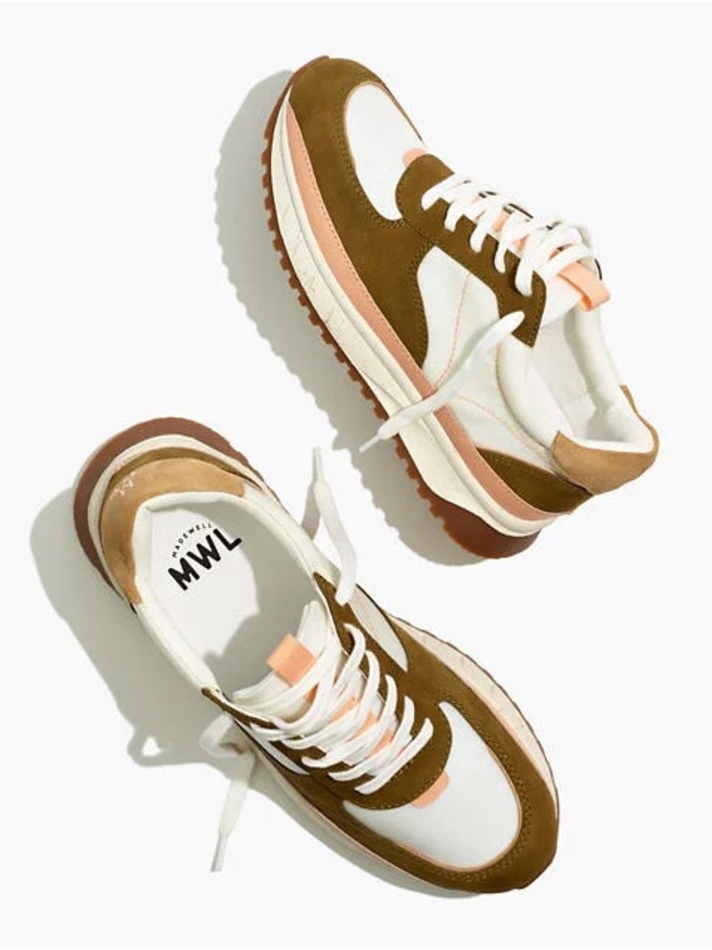 Madewell Kickoff Sneakers Olive & White Suede Low-Top Sneakers
